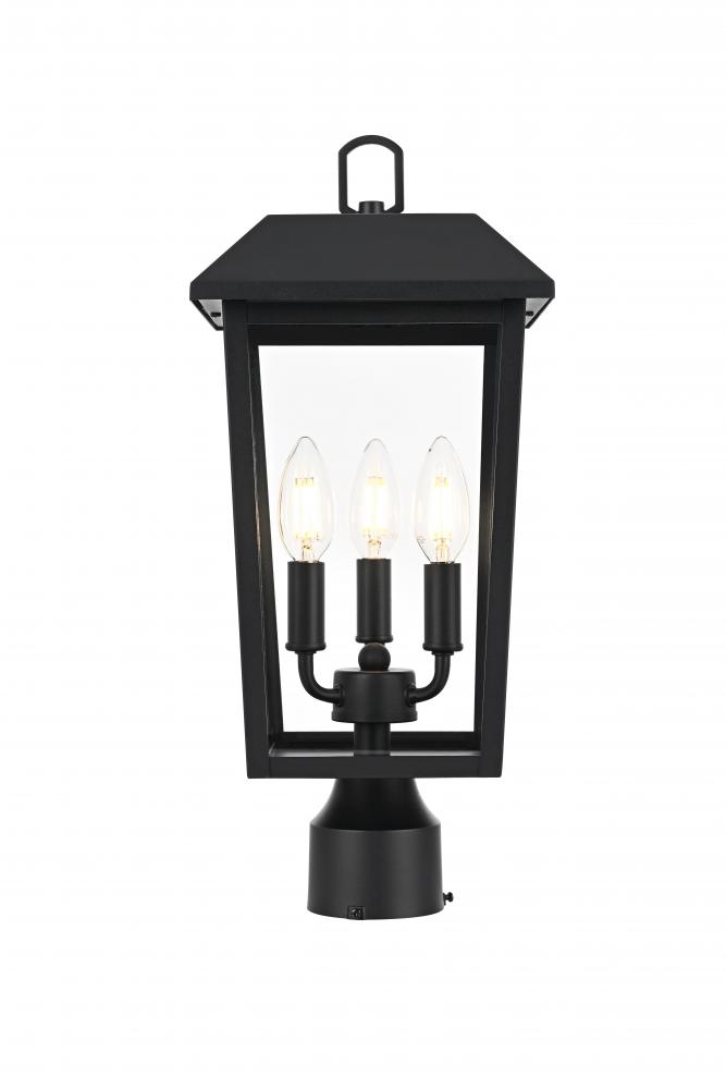 Outdoor Pole Light W8"D8"H18.2" Black