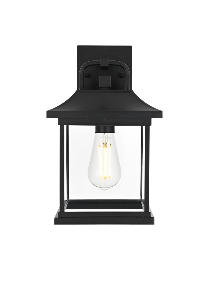 Saul 13 inch Outdoor Wall sconce in Black