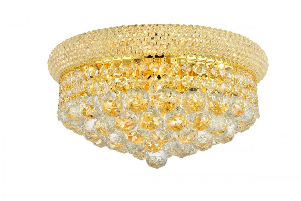 Primo 8 light Gold Flush Mount Clear Royal Cut Crystal