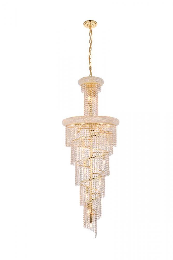 Spiral 22 light Chrome Chandelier Clear Royal Cut Crystal