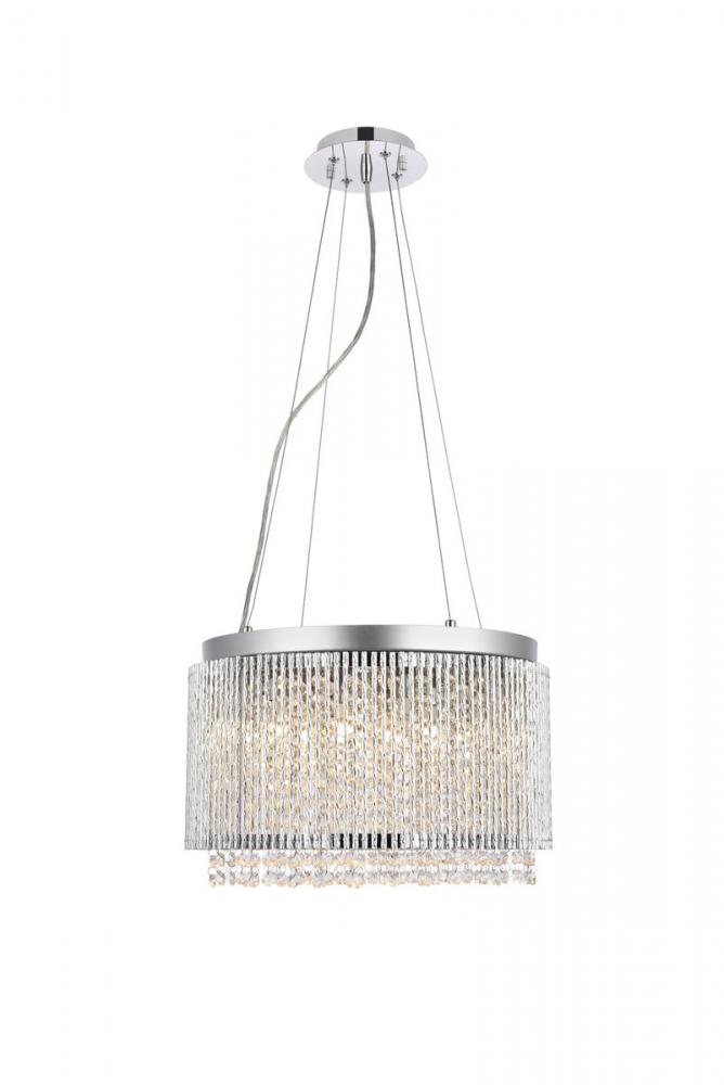 Influx 10 light Chrome Pendant Clear Royal Cut Crystal