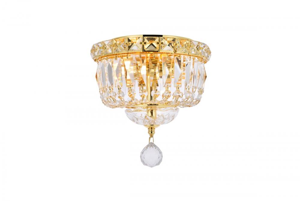 Tranquil 2 light Gold Flush Mount Clear Royal Cut Crystal