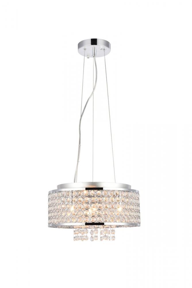 Amelie 4 light Chrome Pendant Clear Royal Cut Crystal