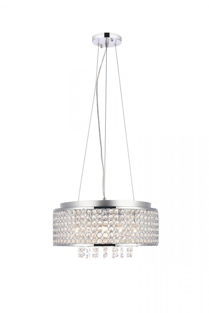 Amelie 6 light Chrome Pendant Clear Royal Cut Crystal