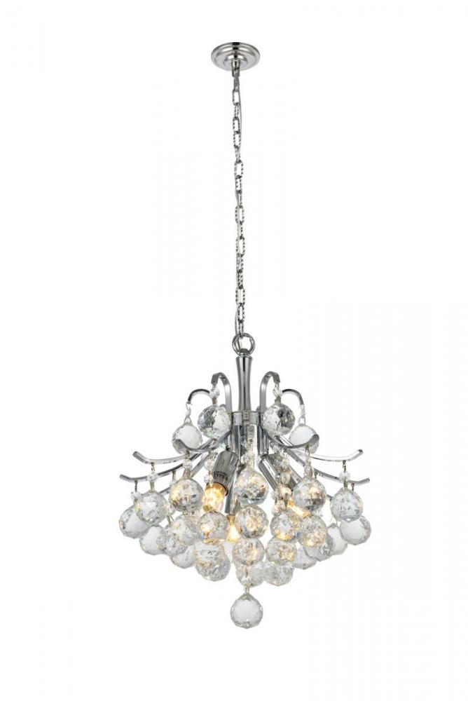 Toureg 3 light Chrome Pendant Clear Royal Cut Crystal