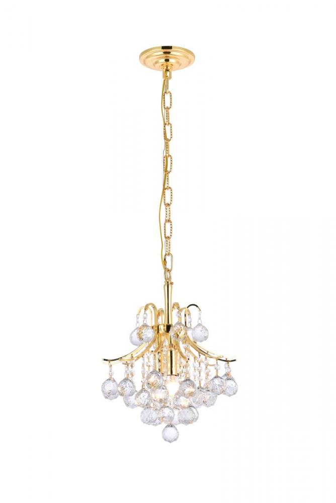 Toureg 3 light Gold Pendant Clear Royal Cut Crystal