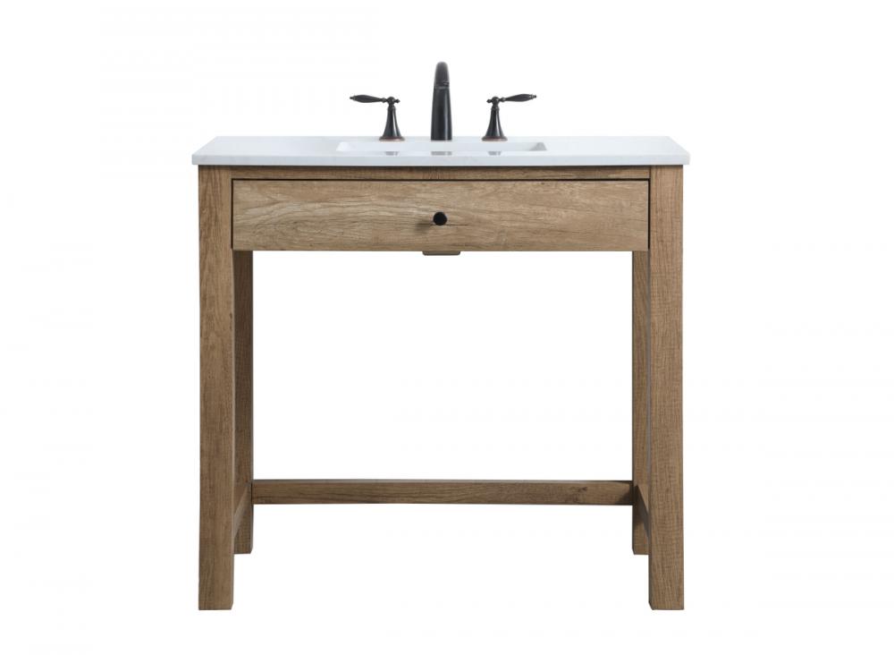 36 inch ADA compliant bathroom vanity in natural oak