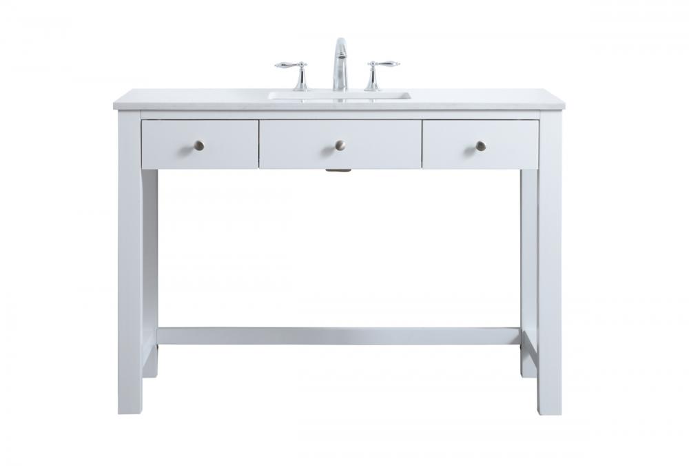 48 inch ADA compliant bathroom vanity in white