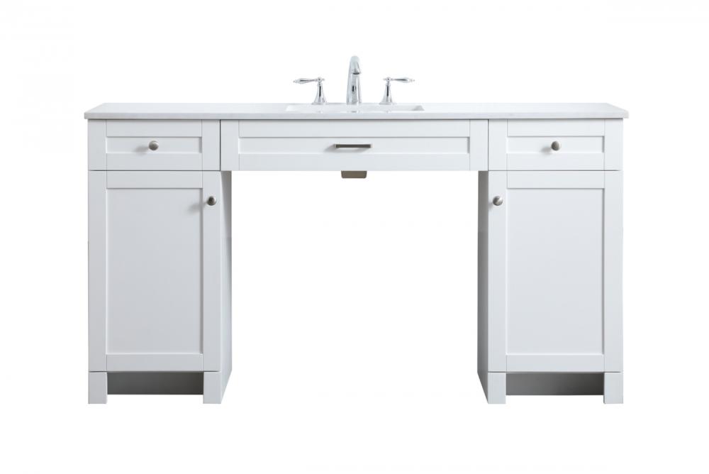 60 inch ADA compliant bathroom vanity in white
