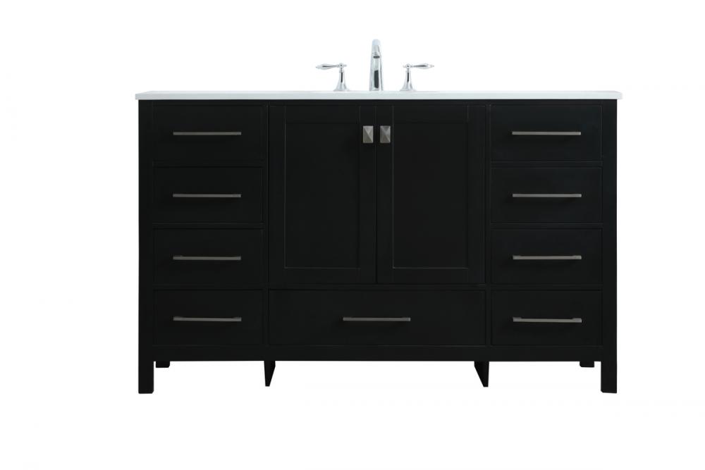 Vanity Cabinet 9Dw2Dr 54x22x34 Black