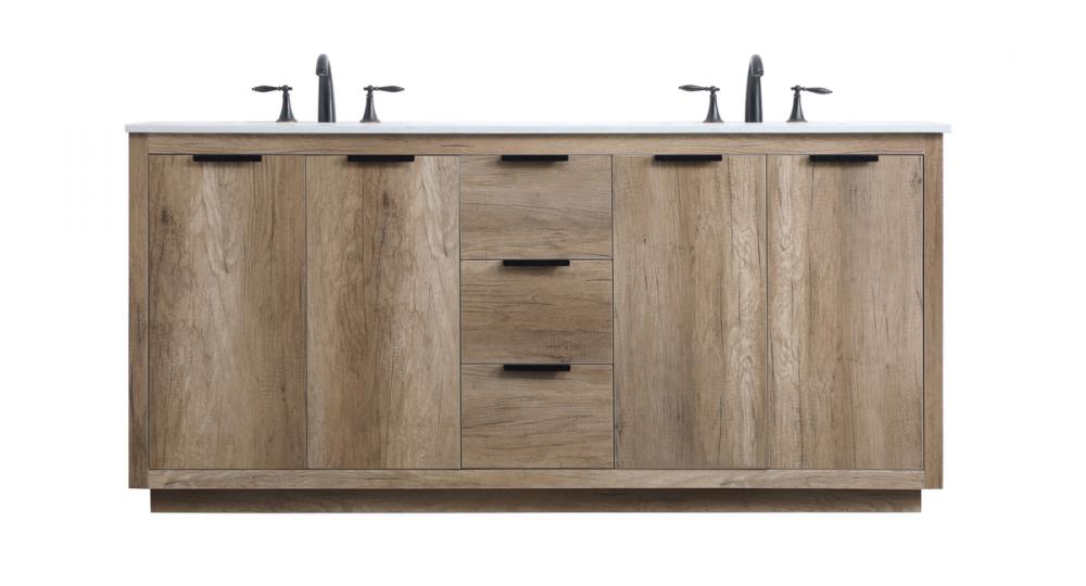 Vanity Cabinet 3Dw4Dr 72x22x34 Natural Oak