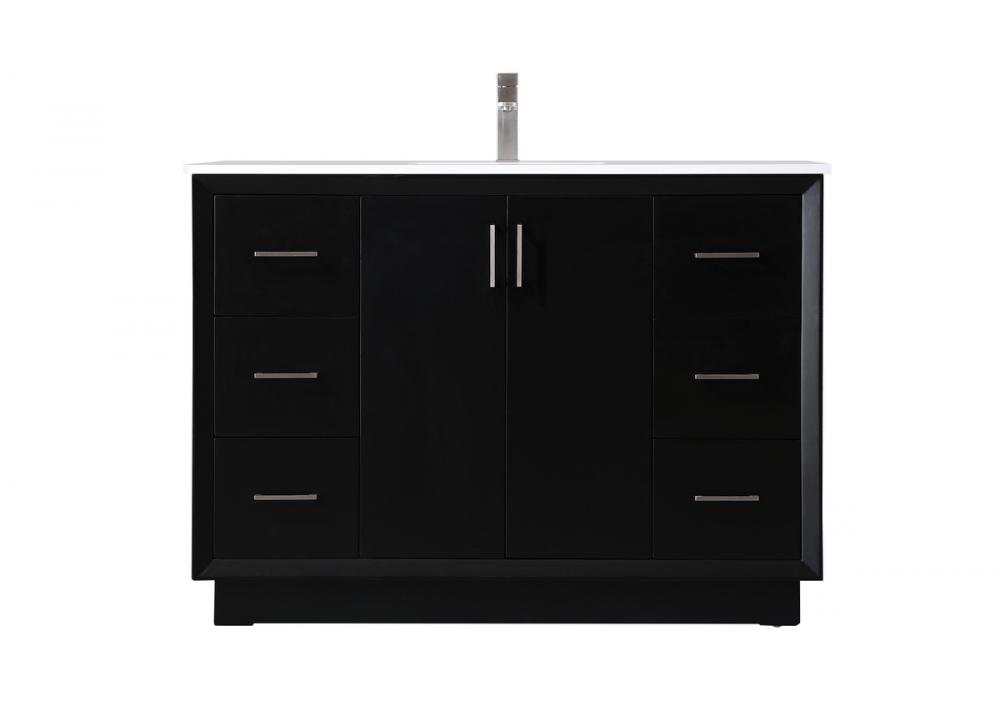 Hayes Vanity Cabinet 6Dw 2Dr 48"W x 22"D x 35"H black