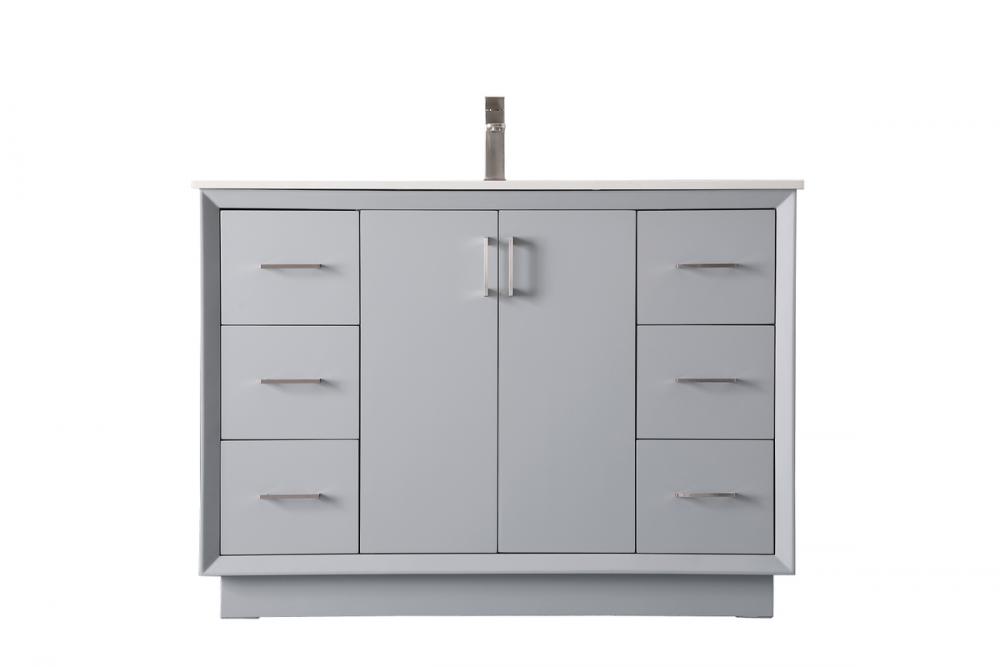 Vanity Cabinet 6Dw 2Dr 48"W x 22"D x 35"H grey