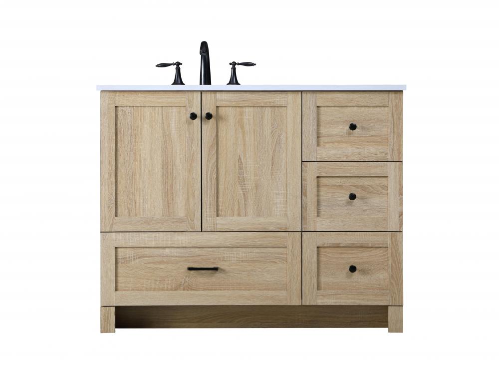 Vanity Cabinet 2dr 4dw 42x19x34 VW Mango Wood