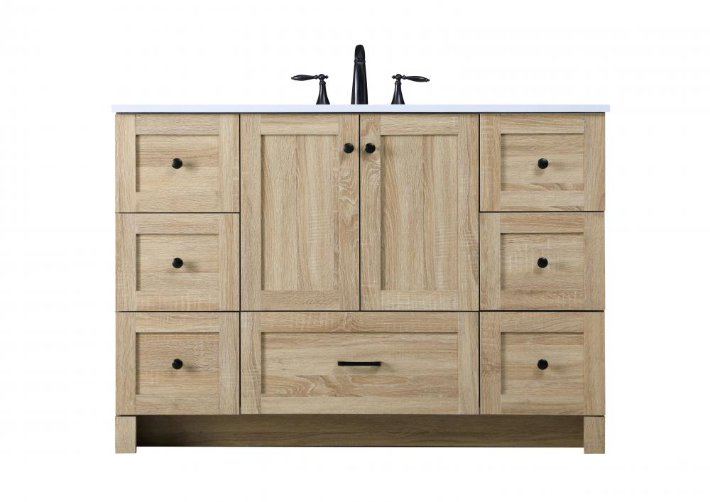 Vanity Cabinet 2dr 7dw 48x19x34 VW Mango Wood