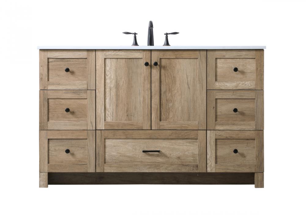 Vanity Cabinet 7Dw 2Dr 54"x19"x34" Natural Oak