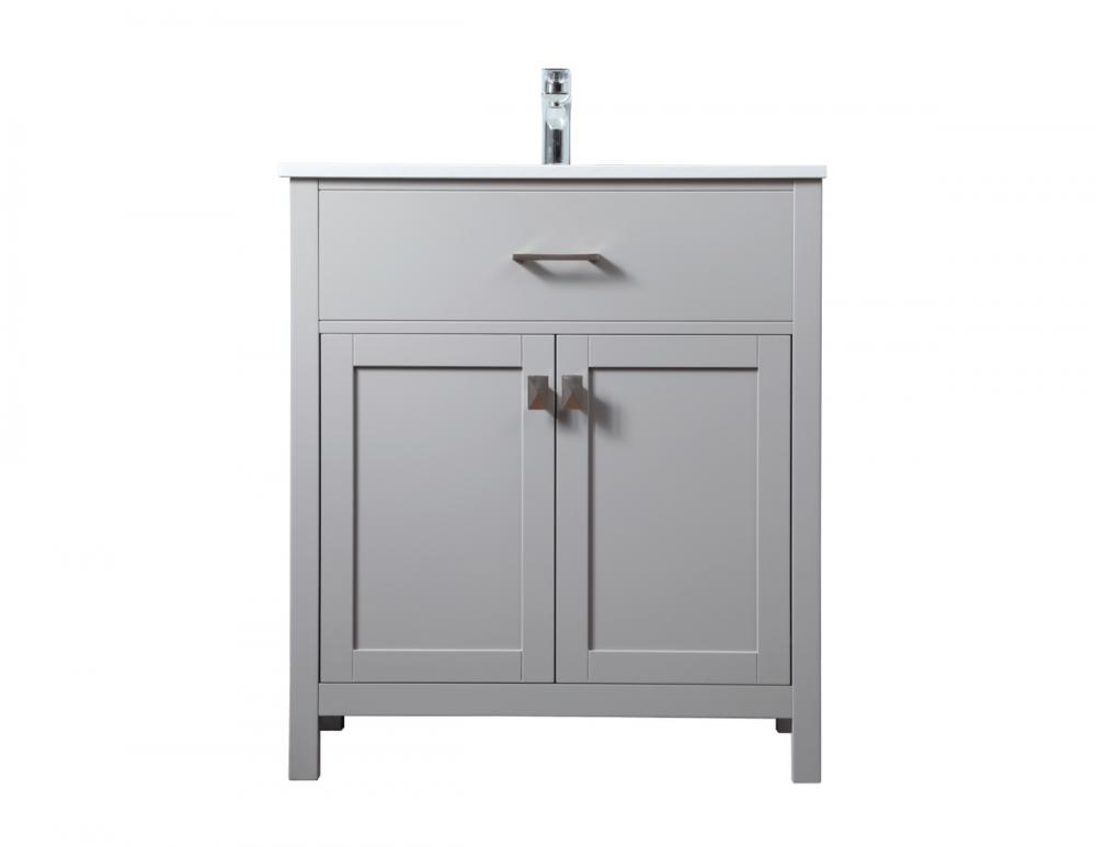 Vanity Cabinet 2Dr W30"x D19"x H34" Grey