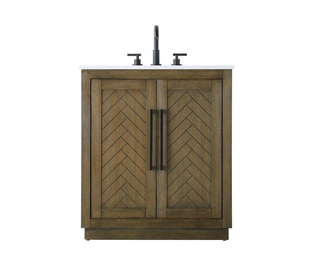 Vanity Cabinet 2Dr W30"x D19"x H34" Hazel Oak