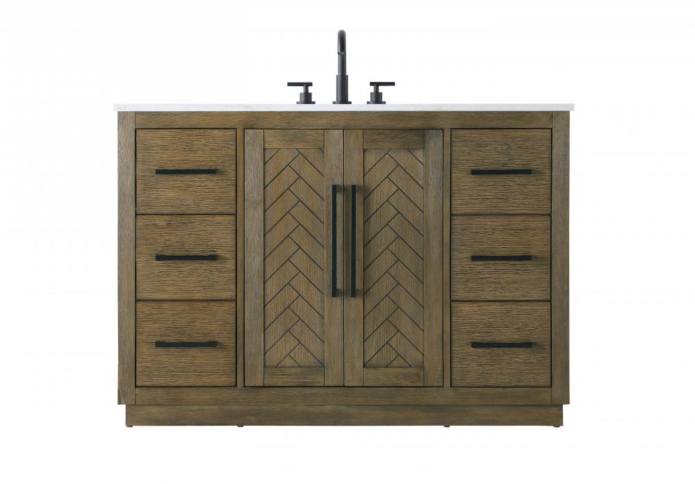 Vanity Cabinet 2Dr 6Dw W48"xD21.5"xH34" Hazel Oak