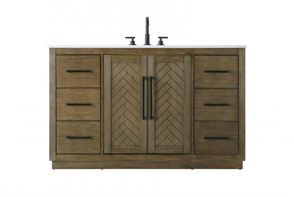 Vanity Cabinet 2Dr 6Dw W54"xD21.5"xH34" Hazel Oak