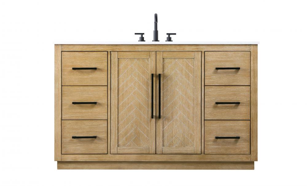 Vanity Cabinet 2Dr 6Dw W54"xD21.5"xH34" Linen Oak