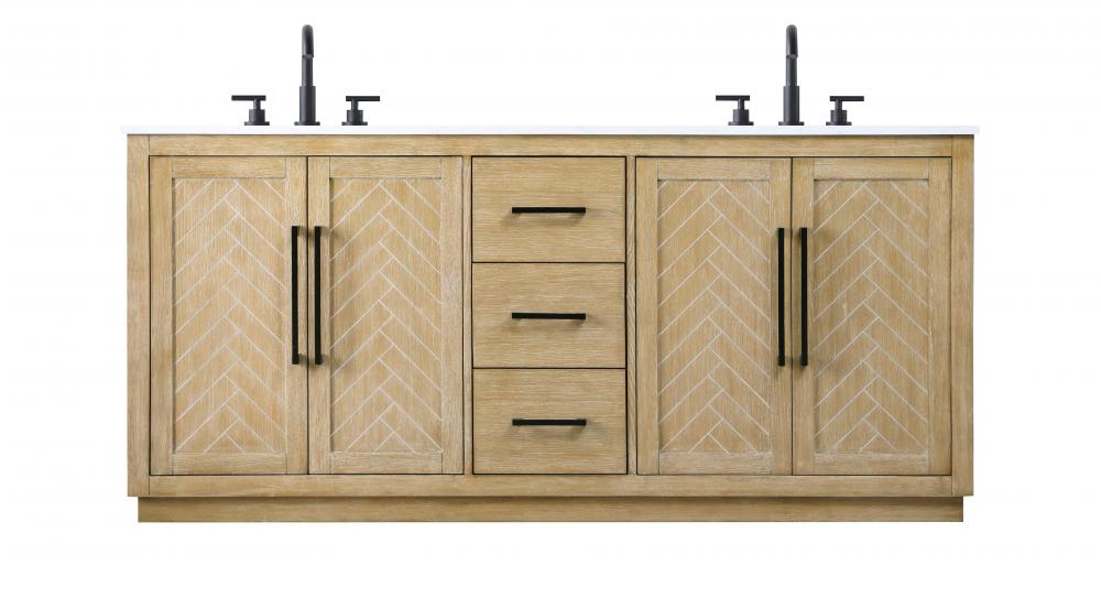 Vanity Cabinet 4Dr 3Dw W72"xD21.5"xH34" Linen Oak