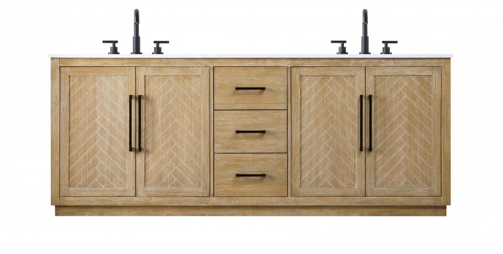 Vanity Cabinet 4Dr 3Dw W84"xD21.5"xH34" Linen Oak