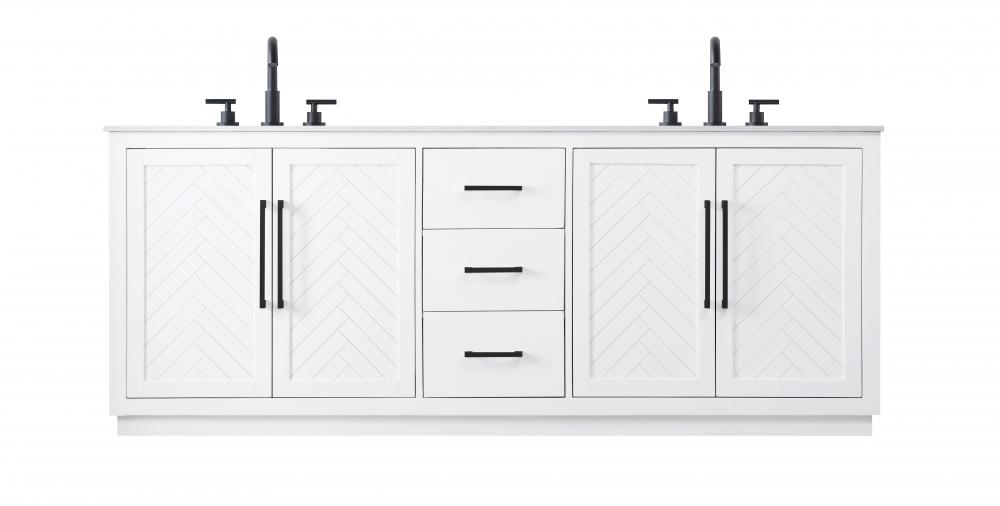 Vanity Cabinet 4Dr 3Dw W84"xD21.5"xH34" White
