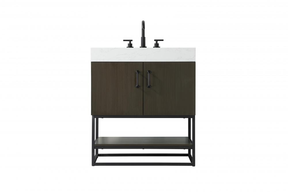 Vanity Cabinet 2Dr 30x21.5x34 Mocha Brown