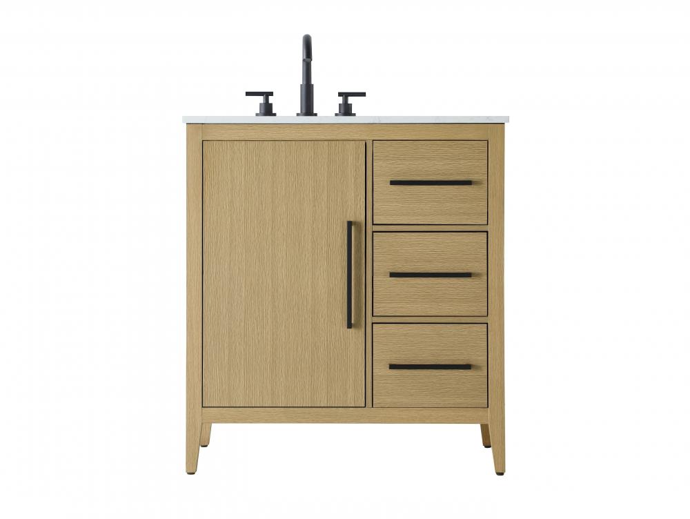 Vanity Cabinet 1Dr 3Dw 32x21.5x35 Honey Brown