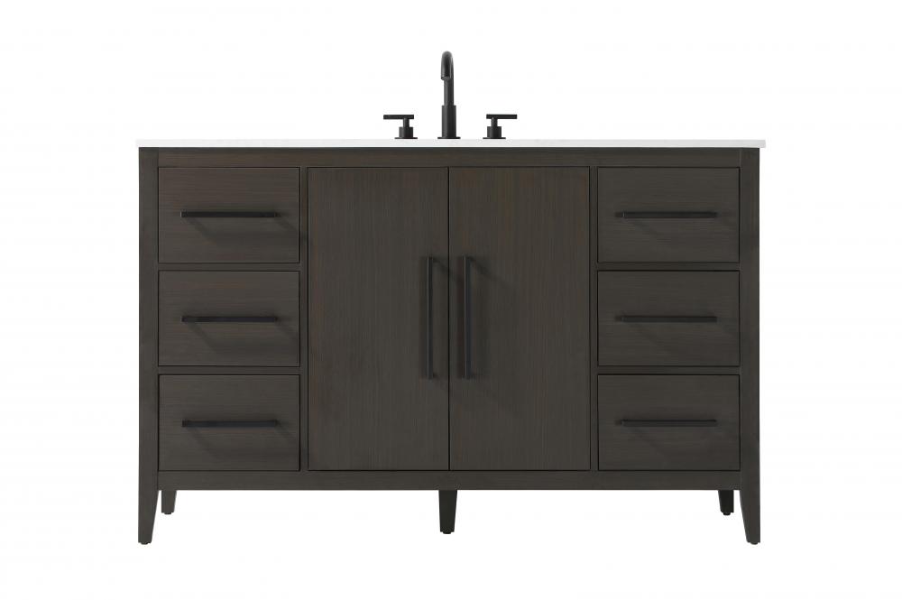 Vanity Cabinet 2Dr 6Dw 54x21.5x35 Mocha Brown