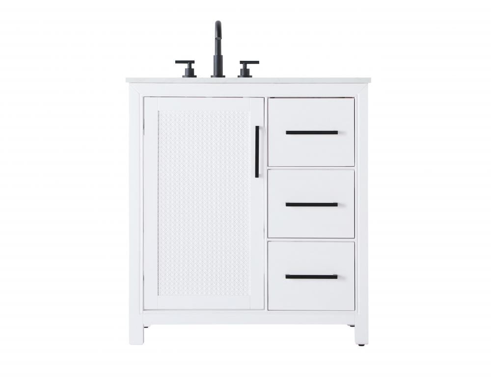Vanity Cabinet 1Dr 3Dw 32x21.5x35 White