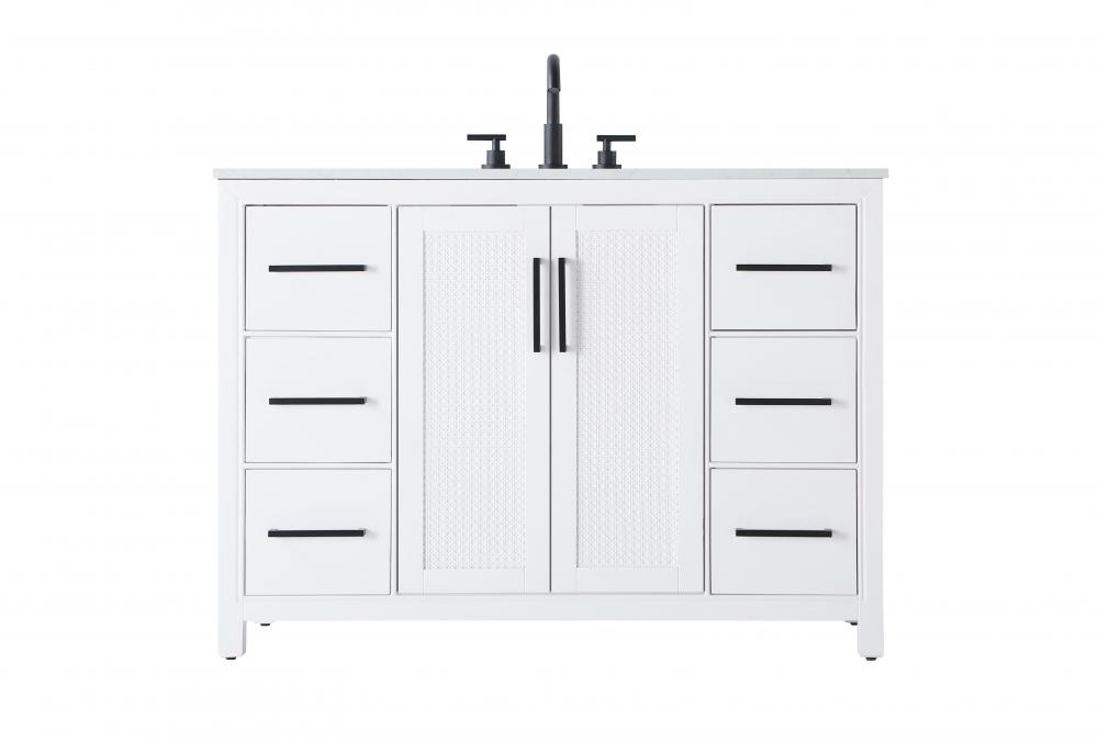 Vanity Cabinet 2Dr 6Dw 48x21.5x35 White