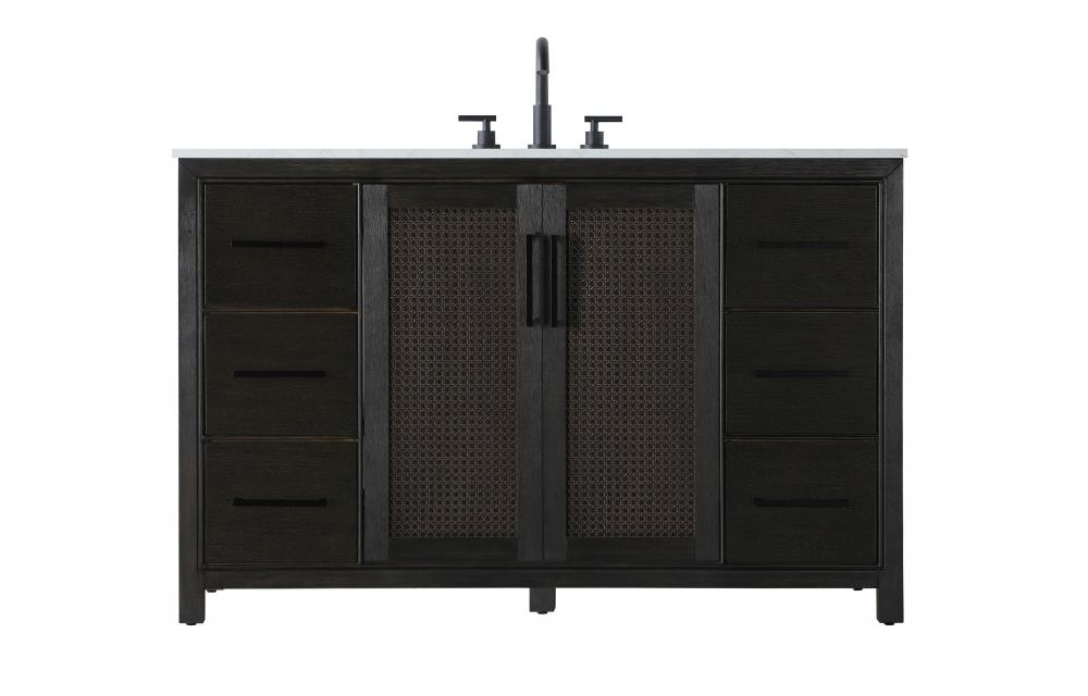 Vanity Cabinet 2Dr 6Dw 54x21.5x35 Chocolate Oak