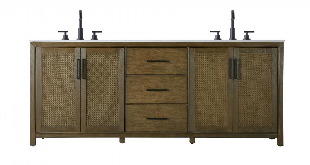 Vanity Cabinet 4Dr 3Dw 84x21.5x35 Hazel Oak