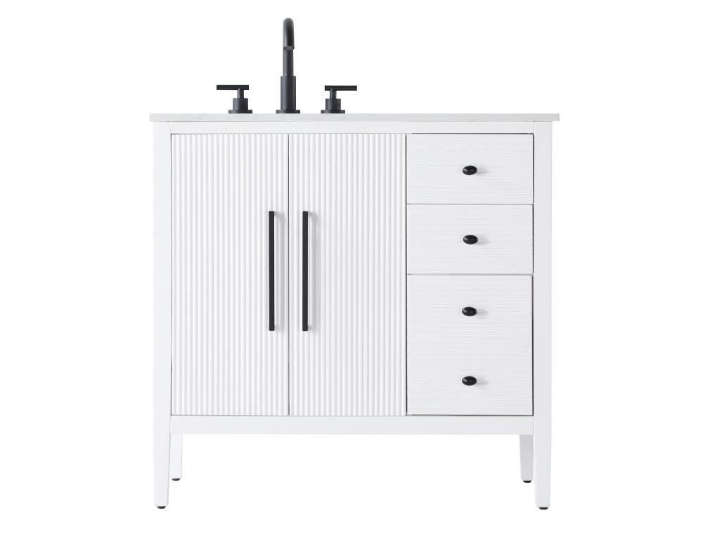 Vanity Cabinet 2Dr 3Dw 36x21.5x35 White