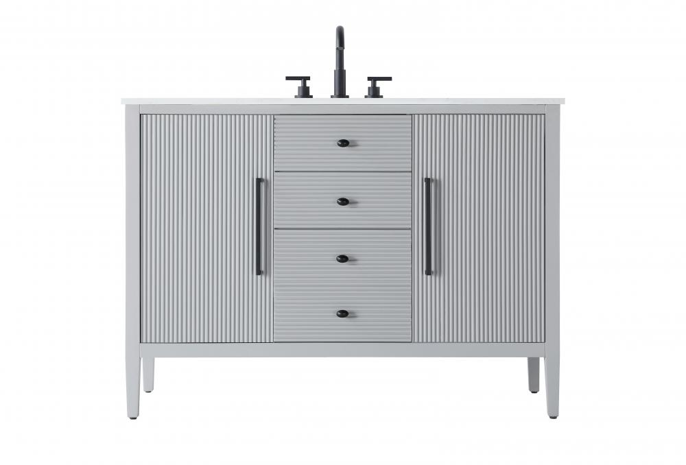Vanity Cabinet 2Dr 2Dw 48x21.5x35 Grey