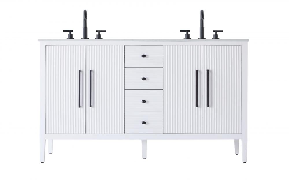 Vanity Cabinet 4Dr 3Dw 60x21.5x35 White