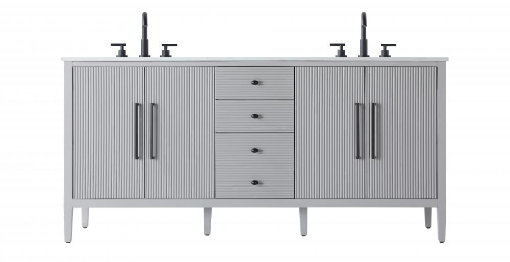 Vanity Cabinet 4Dr 3Dw 72x21.5x35 Grey