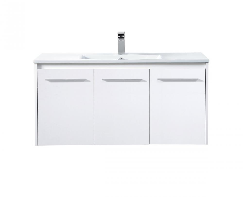 40 inch  Single Bathroom Floating Vanity in White