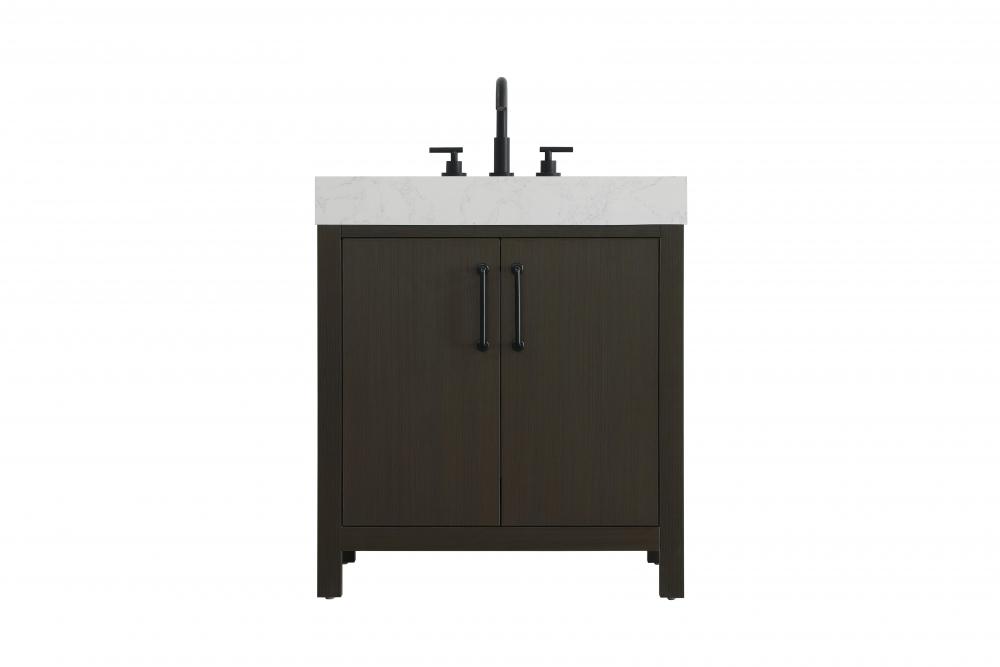 Vanity Cabinet 2DR 30"W x 22"D x 34"H Mocha Brown