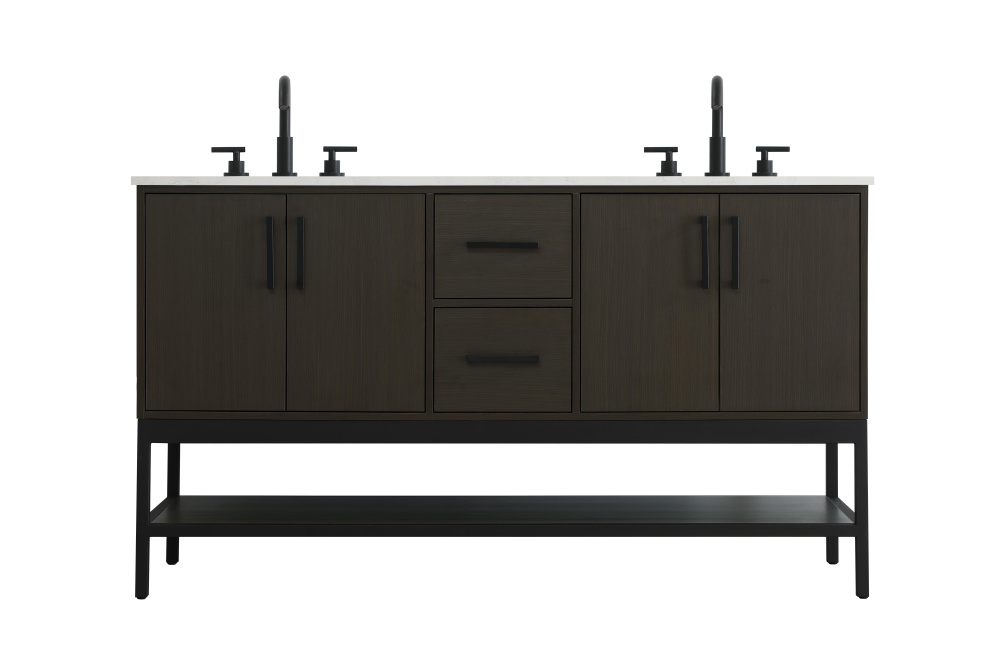 Vanity Cabinet 4Dr2Dw 60"x22"x34" Mocha Brown