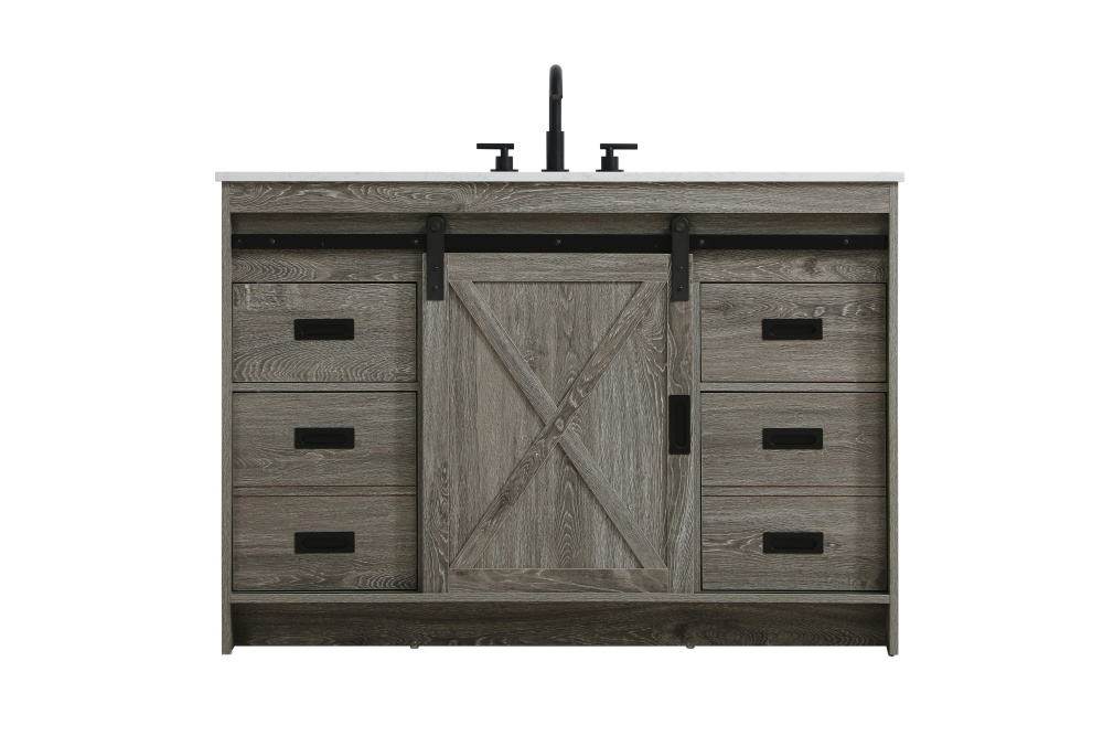 Vanity Cabinet 1Dr 4Dw 48''x34''x22'' Rustic Grey