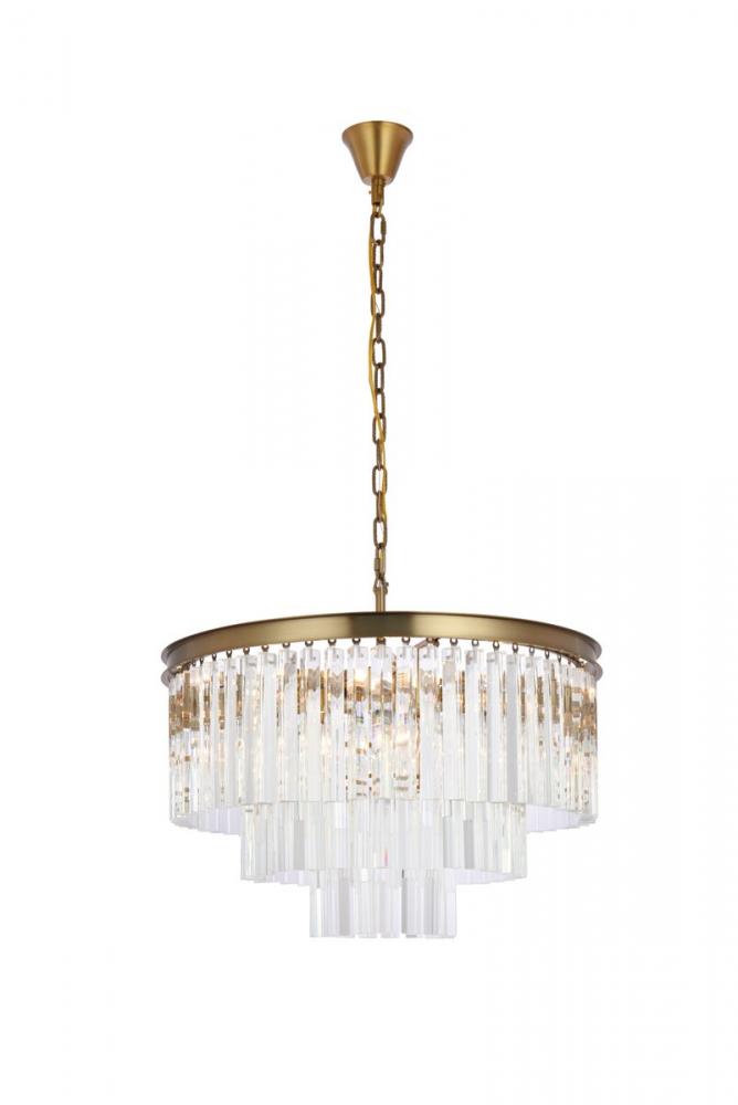 Sydney 26 inch round crystal chandelier in satin gold