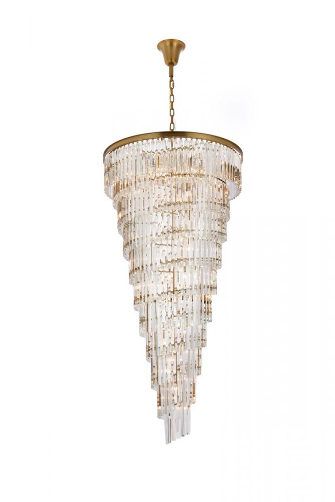 Sydney 36.5 inch spiral crystal chandelier in satin gold