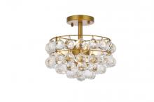 Elegant 1107F12BR - Savannah 12 inch flush mount in brass