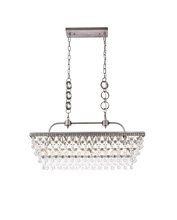 Elegant 1219G32AS - Nordic 32 inch rectangle pendant in antique silver