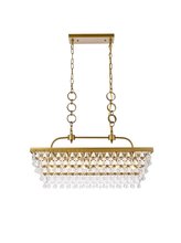 Elegant 1219G32BR - Nordic 32 inch rectangle pendant in brass