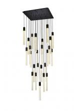 Elegant 2066G36BK - Weston 25 lights pendant in black