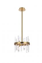 Elegant 2200D12SG - Serena 12 inch crystal round pendant in satin gold